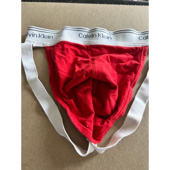 VTG Calvin Klein jockstrap men’s underwear red XL - Picture 1 of 4